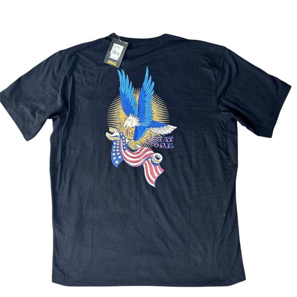 Ariat Black T-Shirt with Eagle and Flag Design